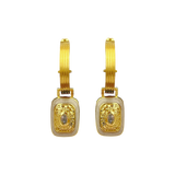 MARA Earrings | Crystal Quartz & Enamel