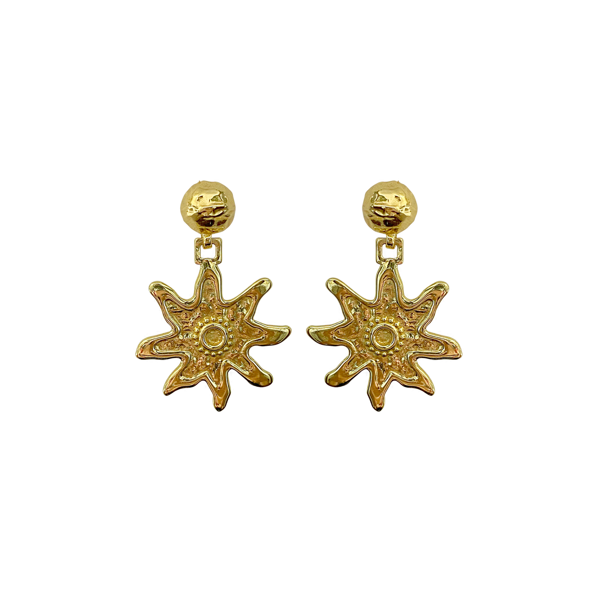 Tiny Three Stars Curved Earrings, 925 Sterling Silver