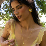 Handmade gold layering chain necklace with Rainbow Moonstone detail — Mountain & Moon Chateau Soleil jewellery