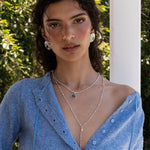 Silver pendant necklace featuring Labradorite, the Emery style — Mountain & Moon Chateau Soleil