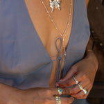 Silver layering chain necklace featuring White CZ, the Skye style — Mountain & Moon Chateau Soleil