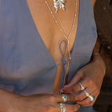 Silver layering chain necklace featuring White CZ, the Skye style — Mountain & Moon Chateau Soleil