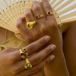 SORAYA RING | GOLD worn on model — Mountain & Moon Chateau Soleil campaign