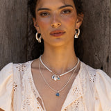 Labradorite silver pendant necklace from the Chateau Soleil collection by Mountain & Moon — Emery