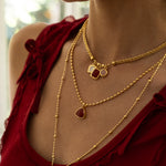 Gold pendant necklace featuring Ruby Quartz, the Emery style — Mountain & Moon Chateau Soleil