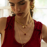 Handmade gold swirled hoop earrings with Mother of Pearl detail — Mountain & Moon Chateau Soleil jewellery