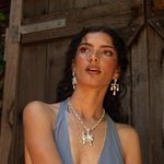 Handmade silver butterfly pendant necklace with Rainbow Moonstone and Labradorite detail — Mountain & Moon Chateau Soleil jewellery