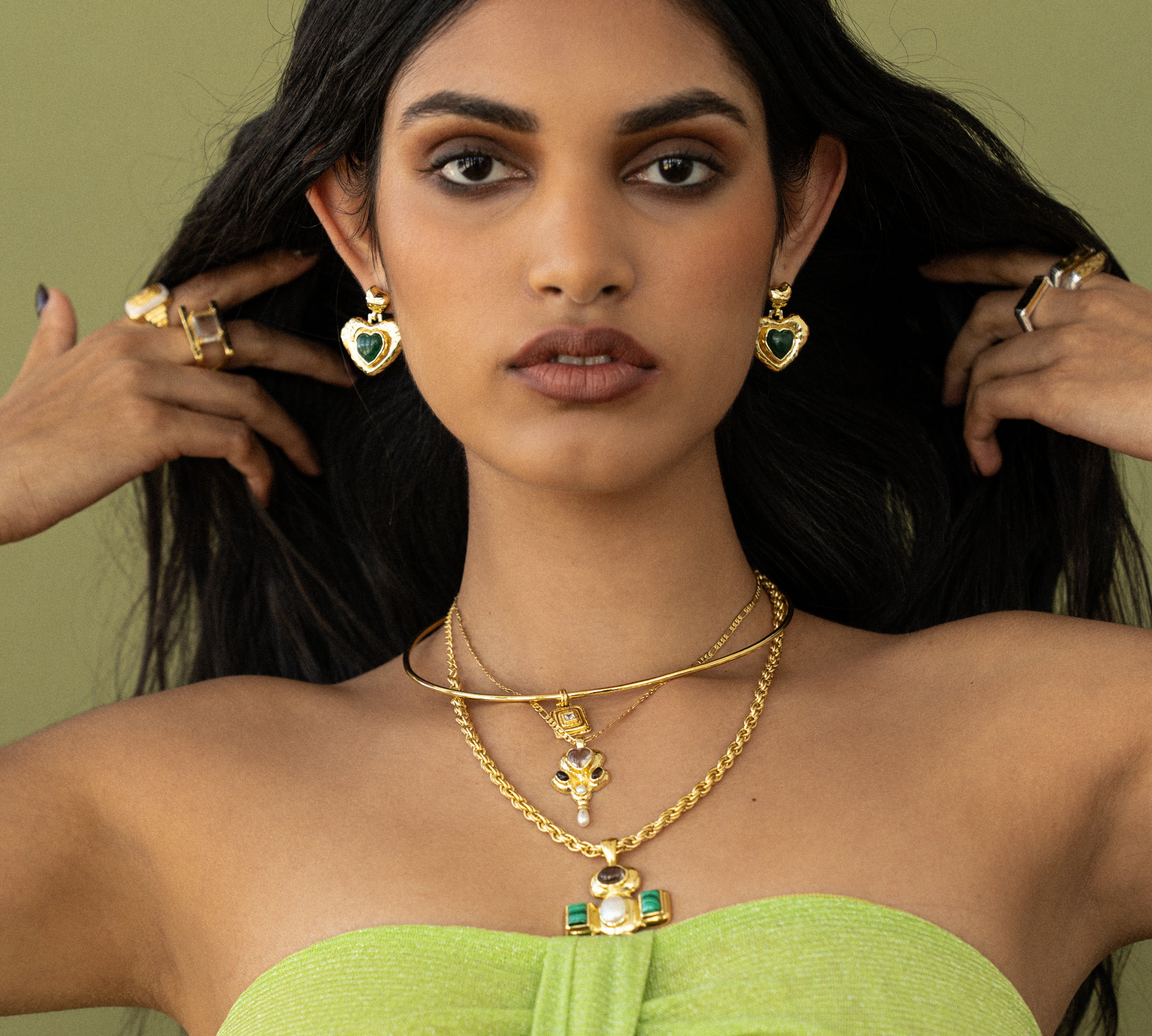 SURI EARRINGS | GREEN AVENTURINE