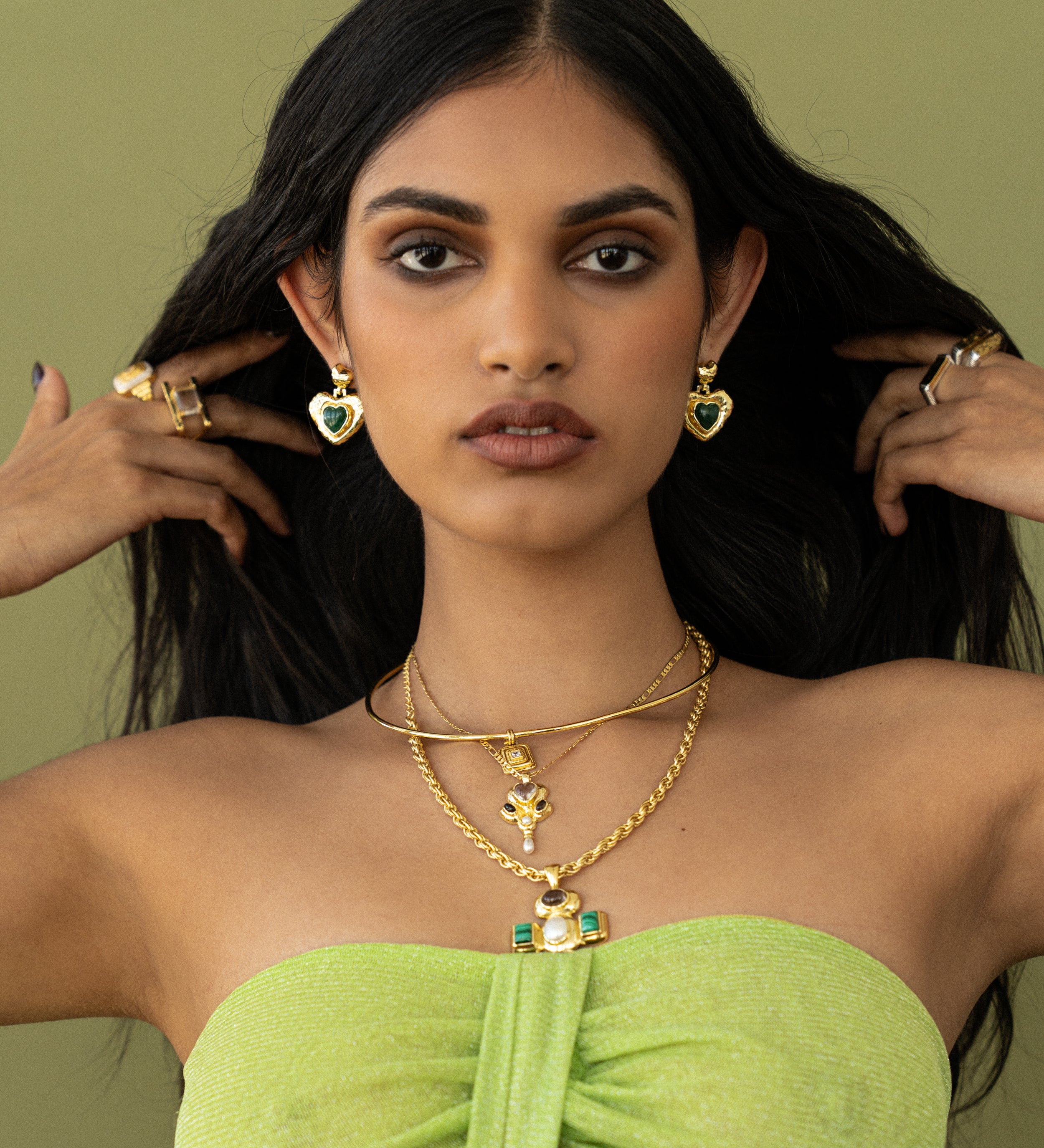 SURI EARRINGS | GREEN AVENTURINE