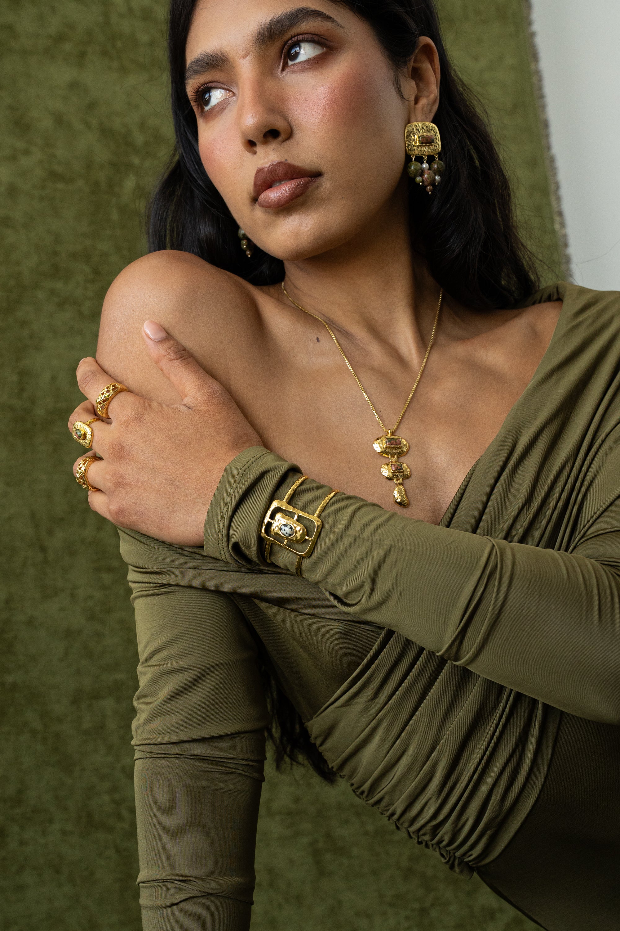CELESTE EARRINGS GOLD — Mountain & Moon ODYSSEY W26 campaign