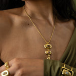 OLIVE NECKLACE GOLD — Mountain & Moon ODYSSEY W26 campaign