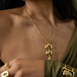 OLIVE NECKLACE GOLD — Mountain & Moon ODYSSEY W26 campaign