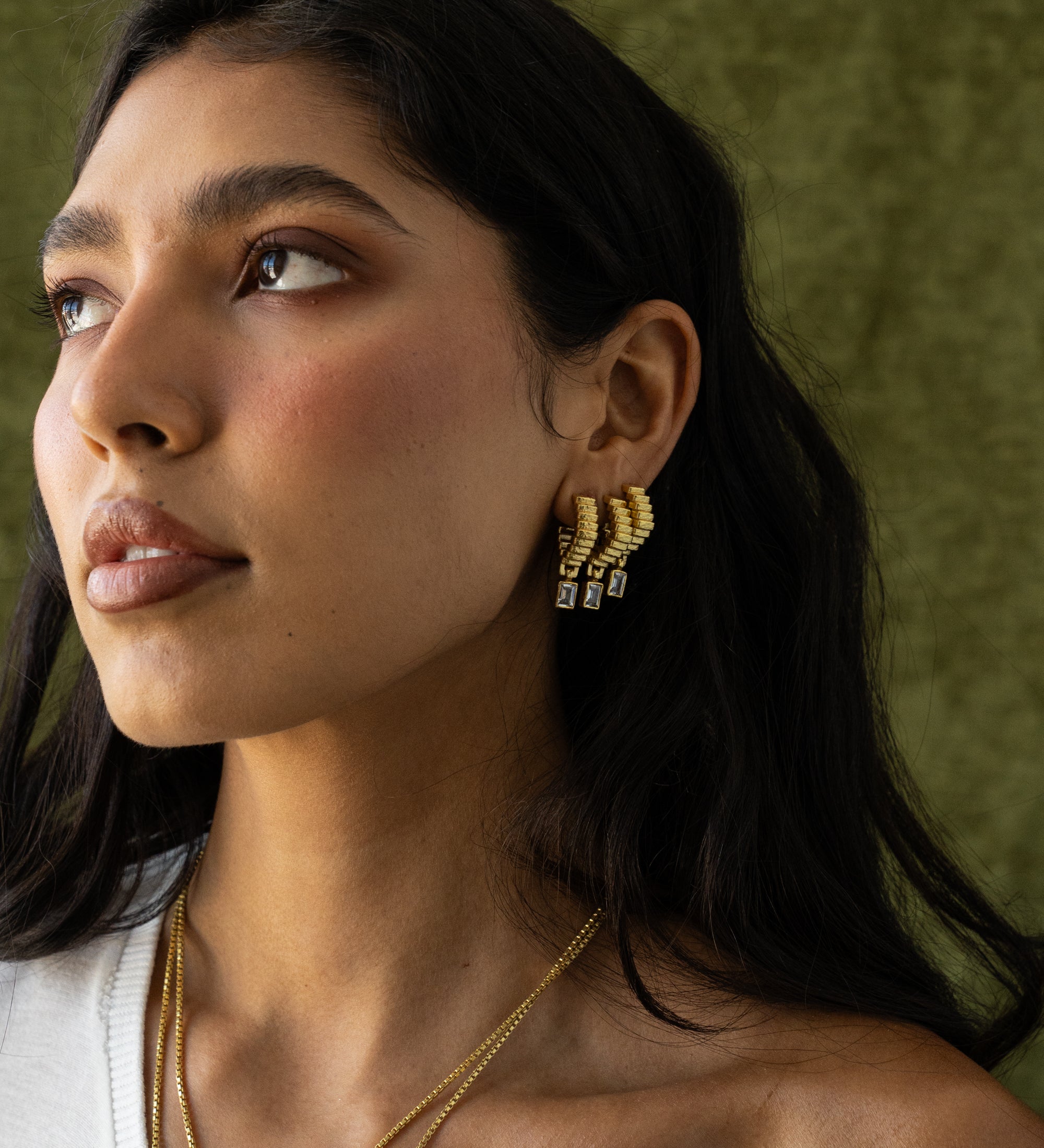 ODETTE EARRINGS GOLD — Mountain & Moon ODYSSEY W26 campaign