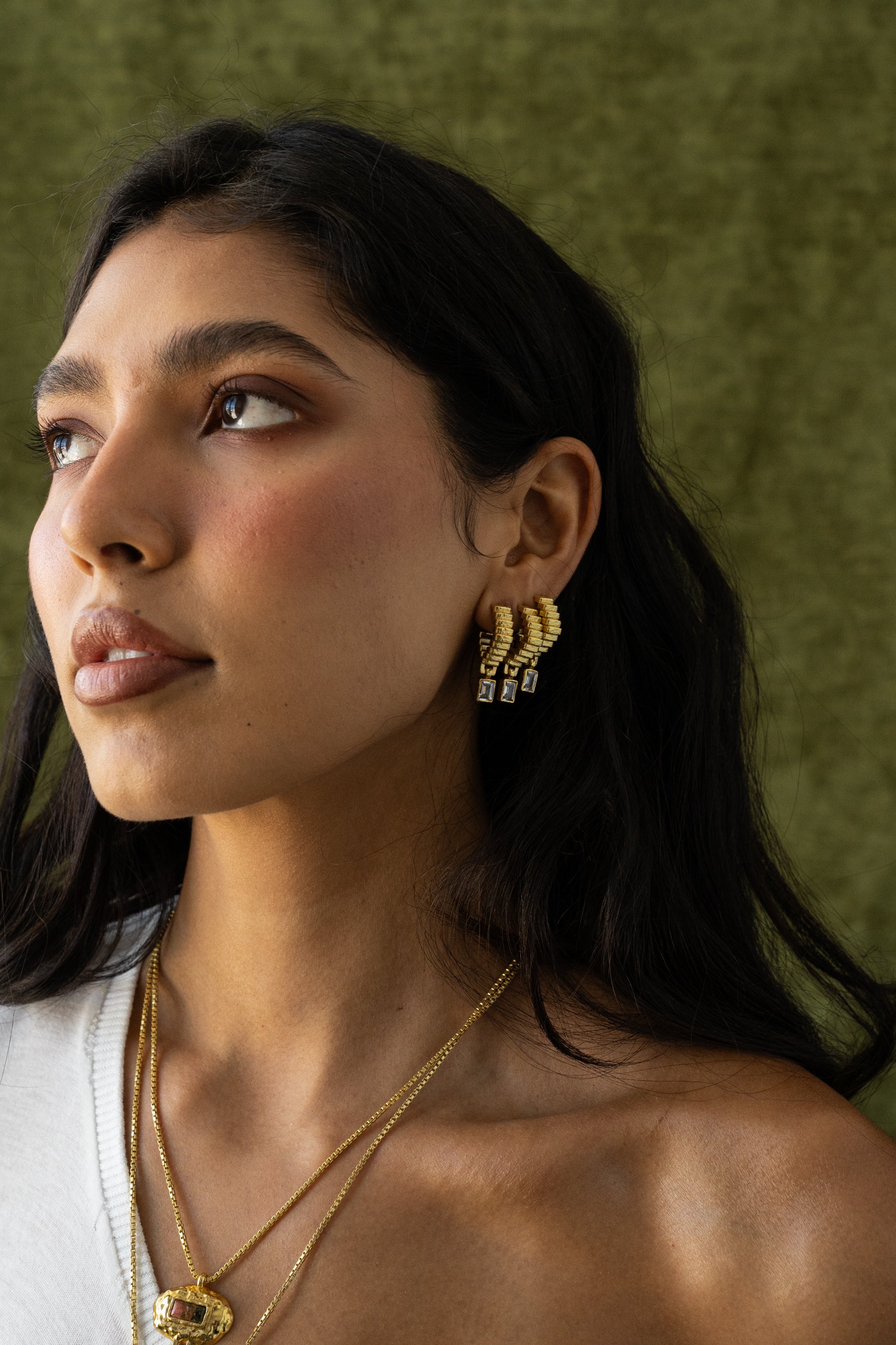 ODETTE EARRINGS GOLD — Mountain & Moon ODYSSEY W26 campaign