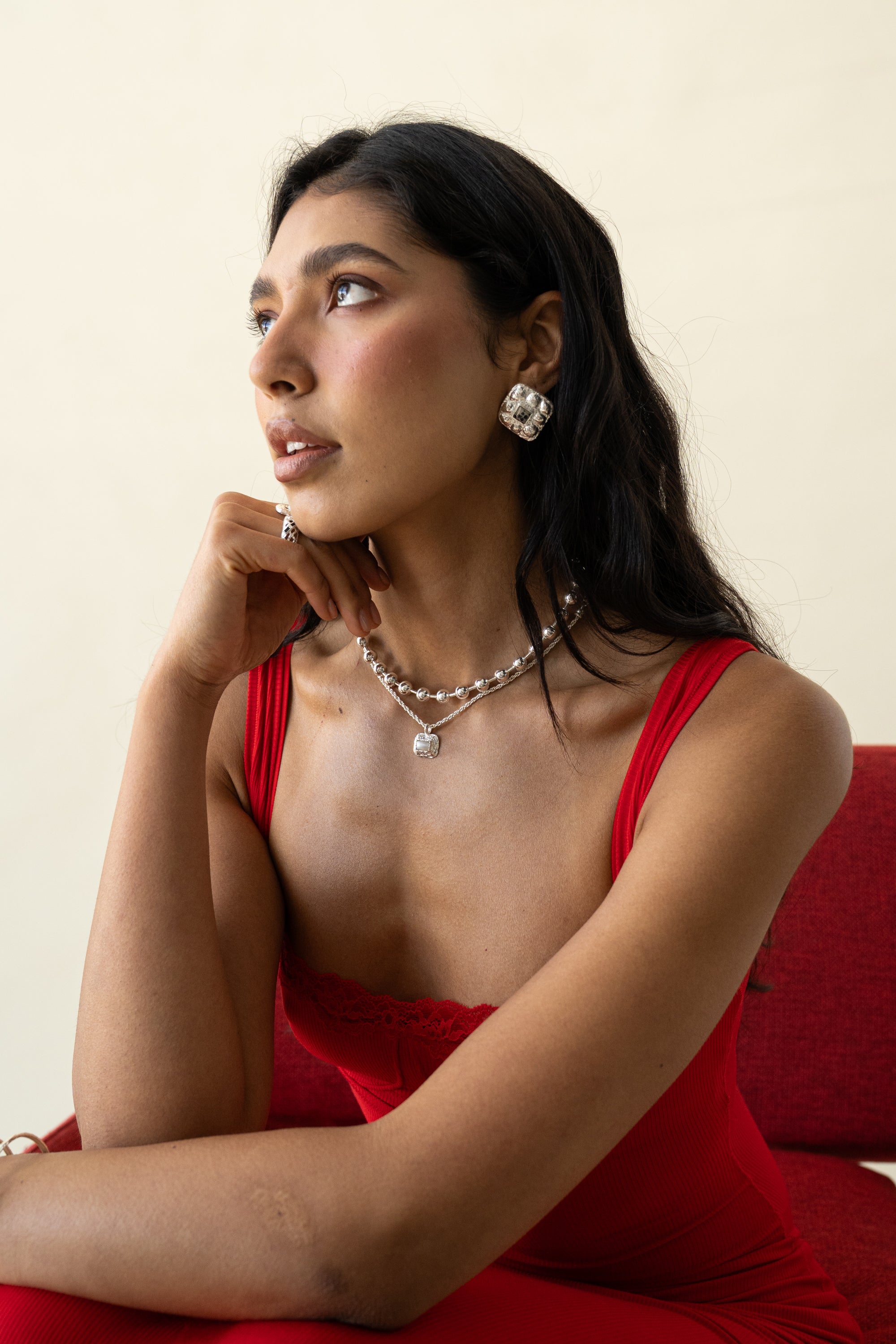 DAPHNE EARRINGS SILVER — Mountain & Moon ODYSSEY W26 campaign