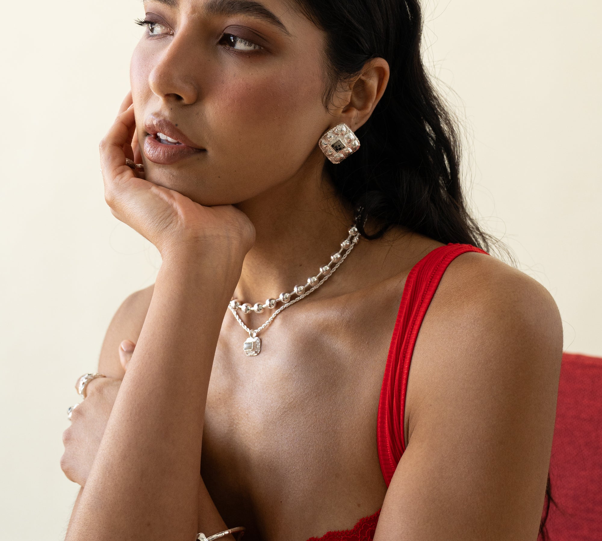 DAPHNE EARRINGS SILVER — Mountain & Moon ODYSSEY W26 campaign