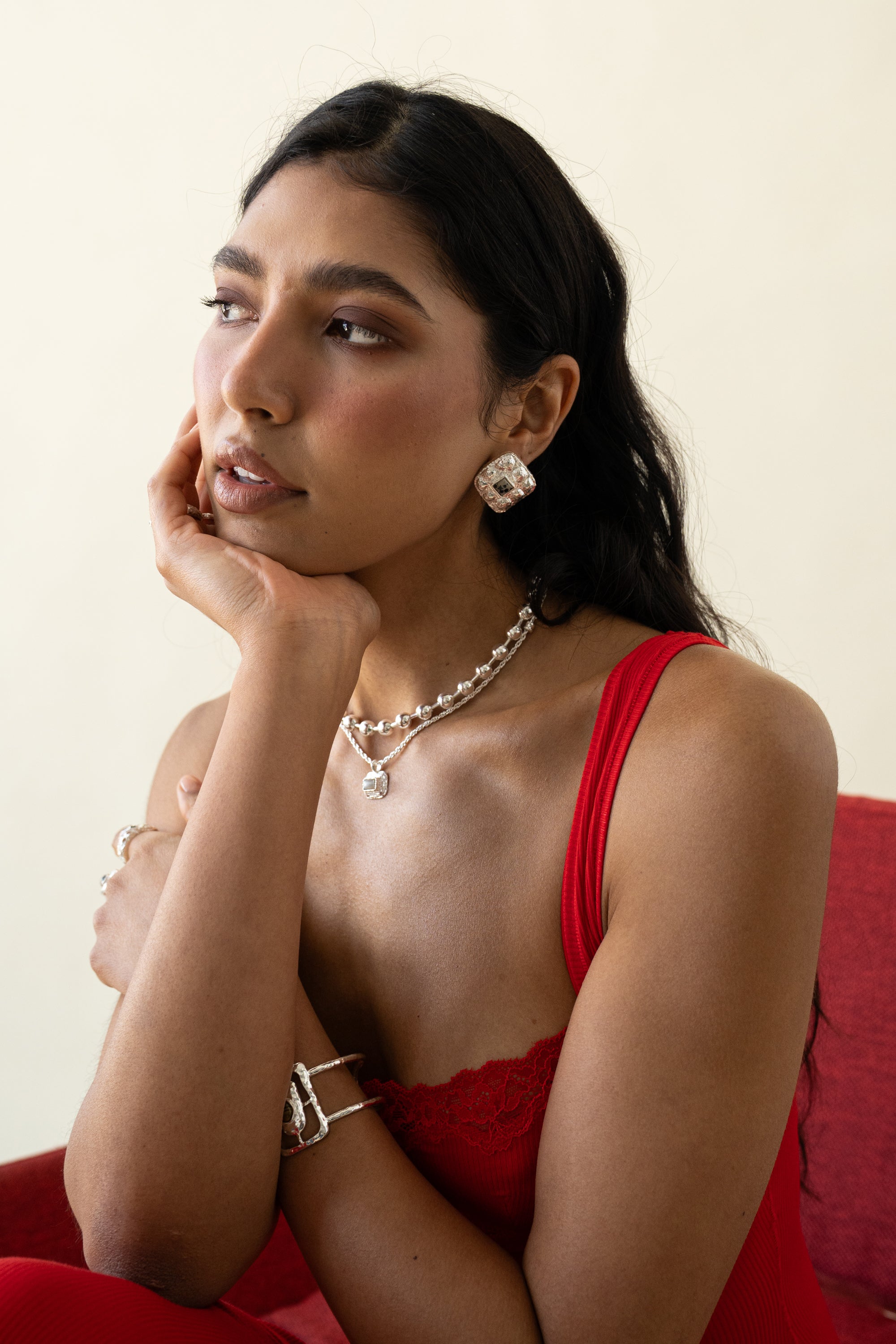 DAPHNE EARRINGS SILVER — Mountain & Moon ODYSSEY W26 campaign