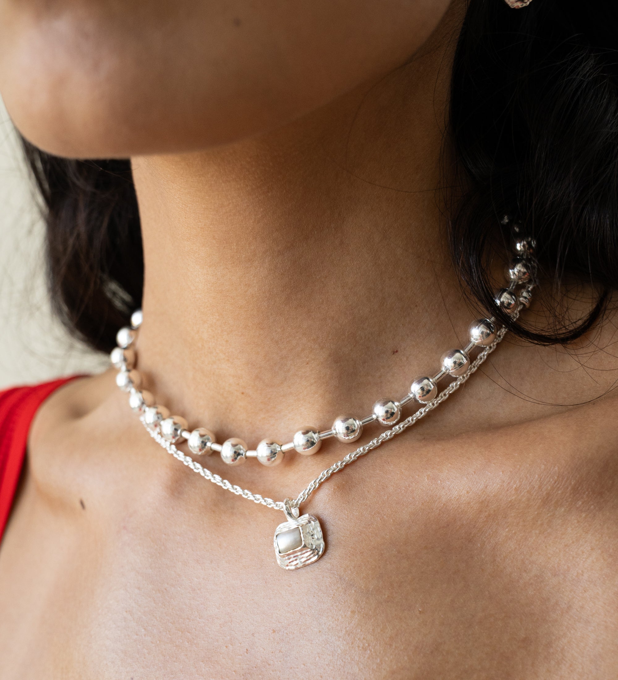 SOPHIE NECKLACE SILVER — Mountain & Moon ODYSSEY W26 campaign