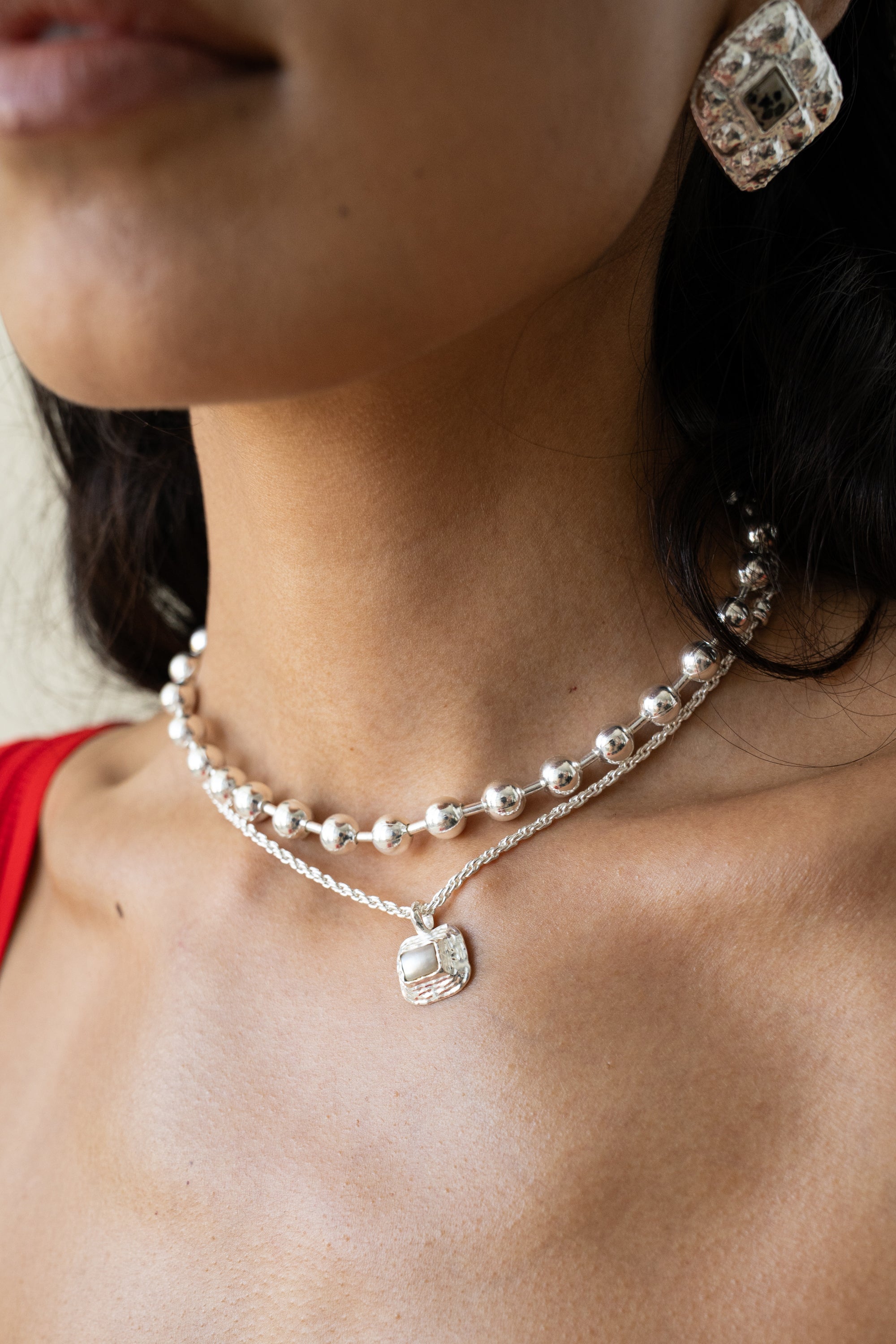 SOPHIE NECKLACE SILVER — Mountain & Moon ODYSSEY W26 campaign
