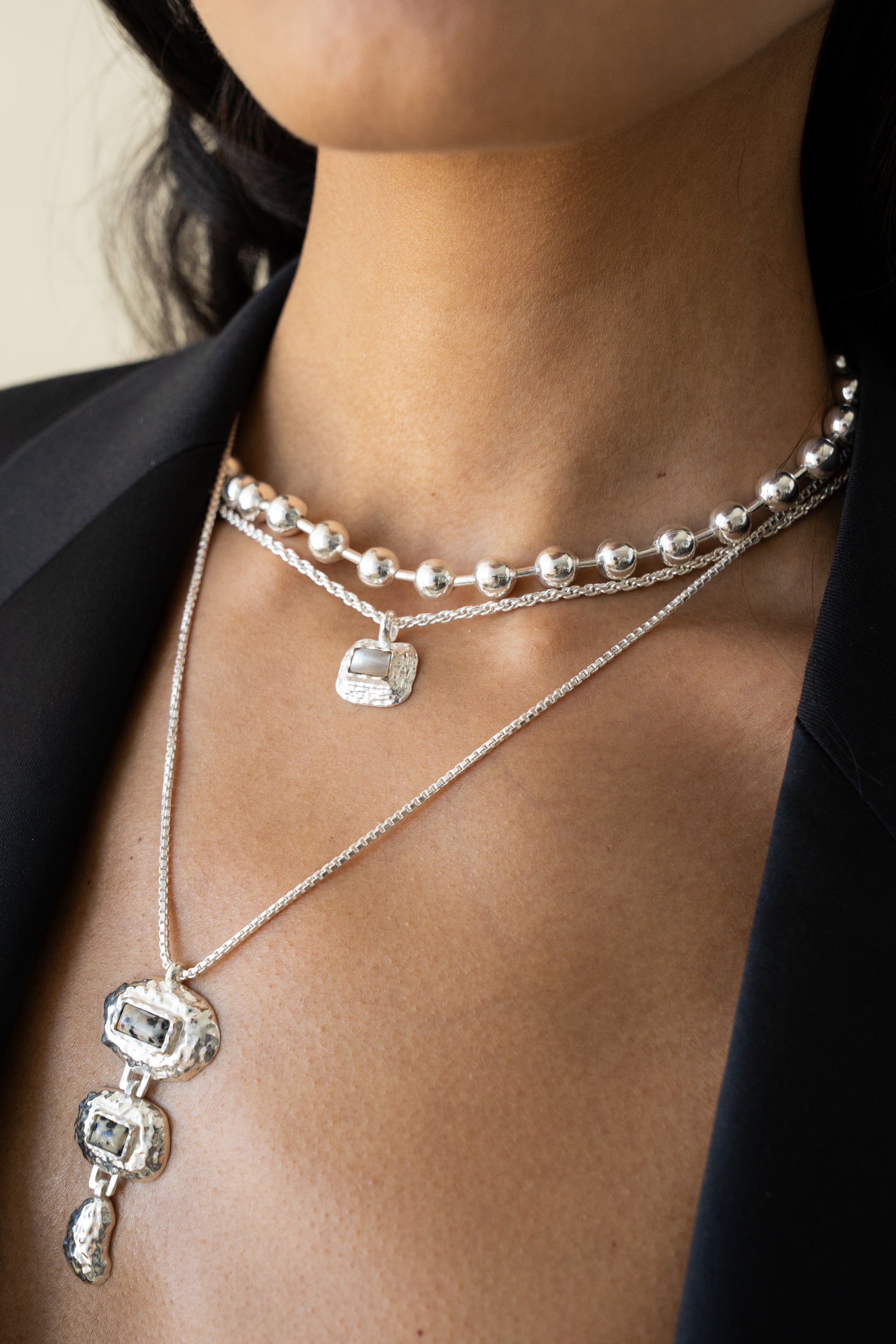 SOPHIE NECKLACE SILVER — Mountain & Moon ODYSSEY W26 campaign
