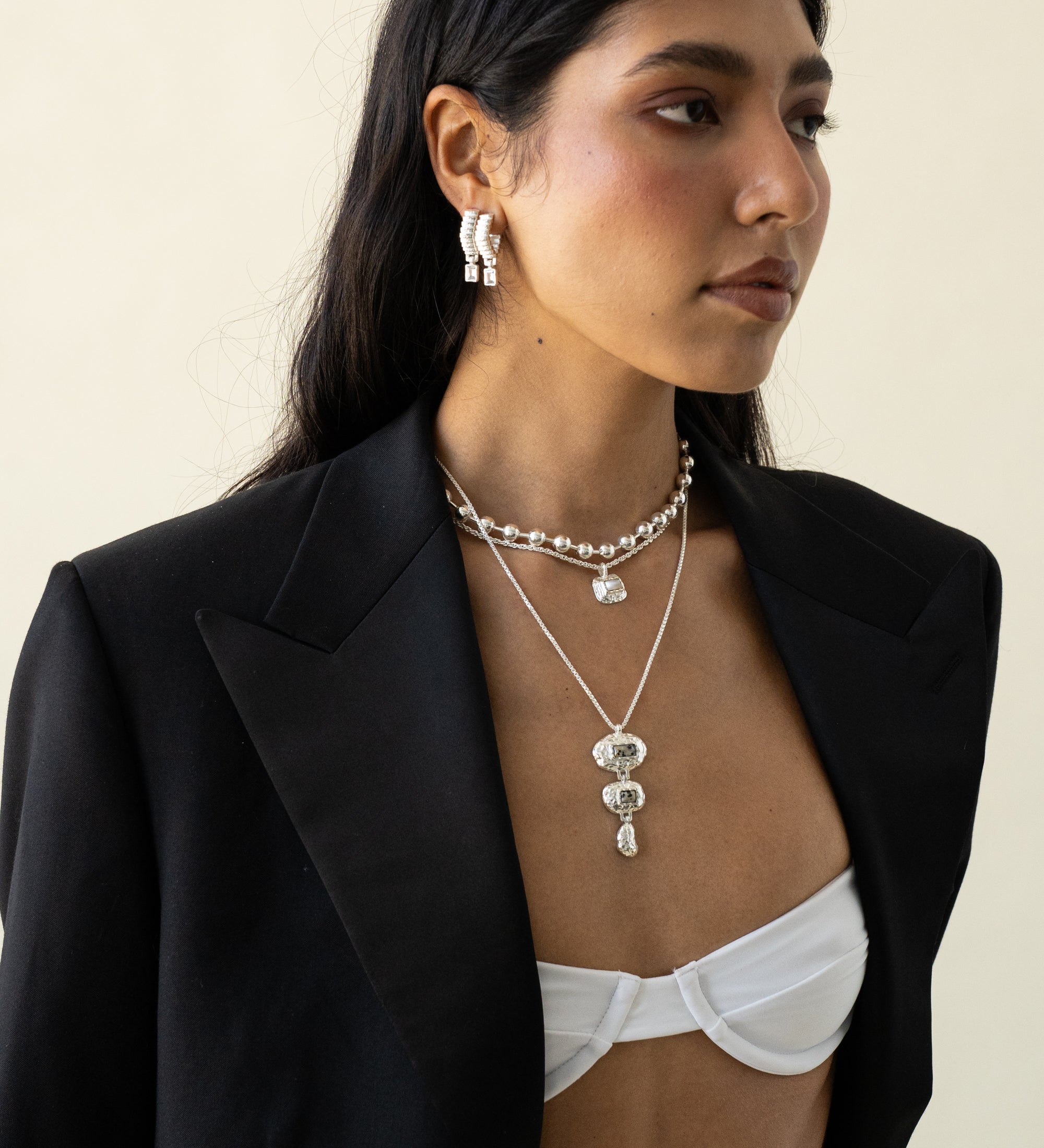 OLIVE NECKLACE | SILVER