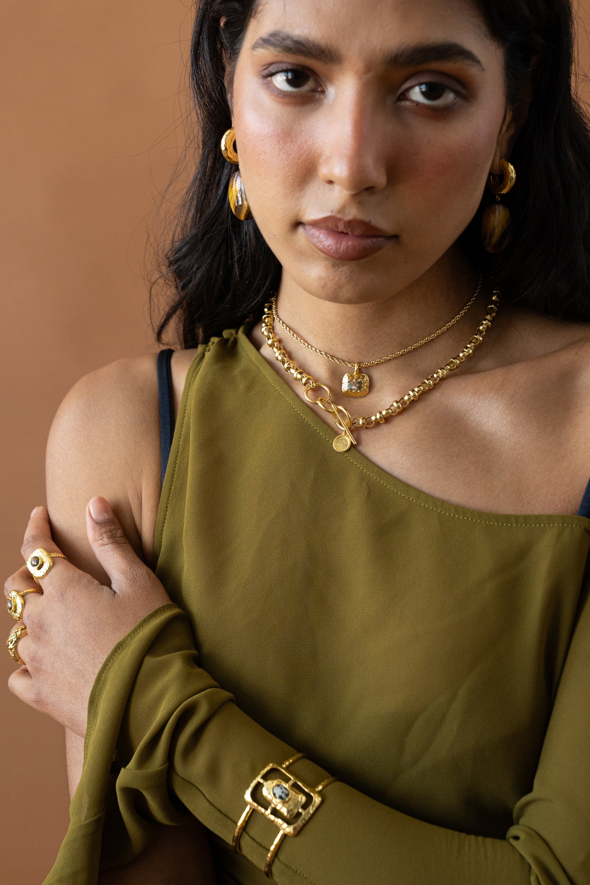 ASTRID CUFF GOLD — Mountain & Moon ODYSSEY W26 campaign
