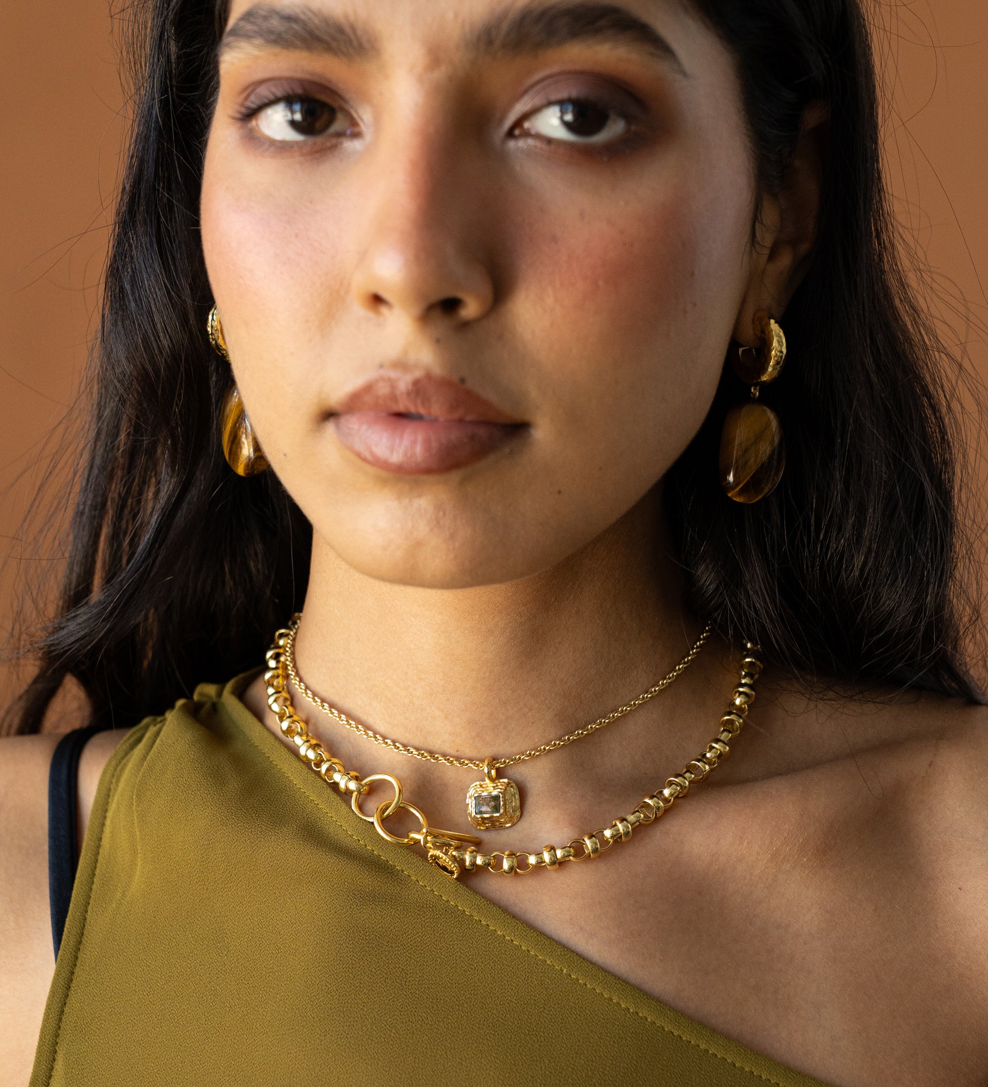 NARA NECKLACE GOLD — Mountain & Moon ODYSSEY W26 campaign