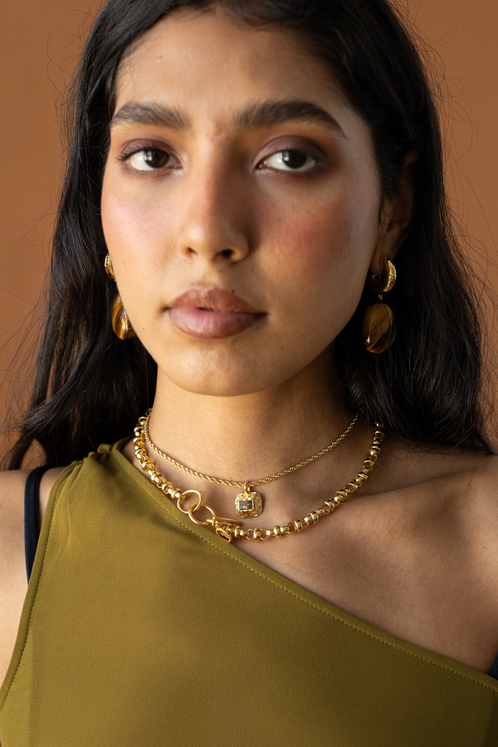 NARA NECKLACE GOLD — Mountain & Moon ODYSSEY W26 campaign
