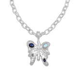 Rue silver butterfly pendant necklace product detail — Mountain & Moon Chateau Soleil