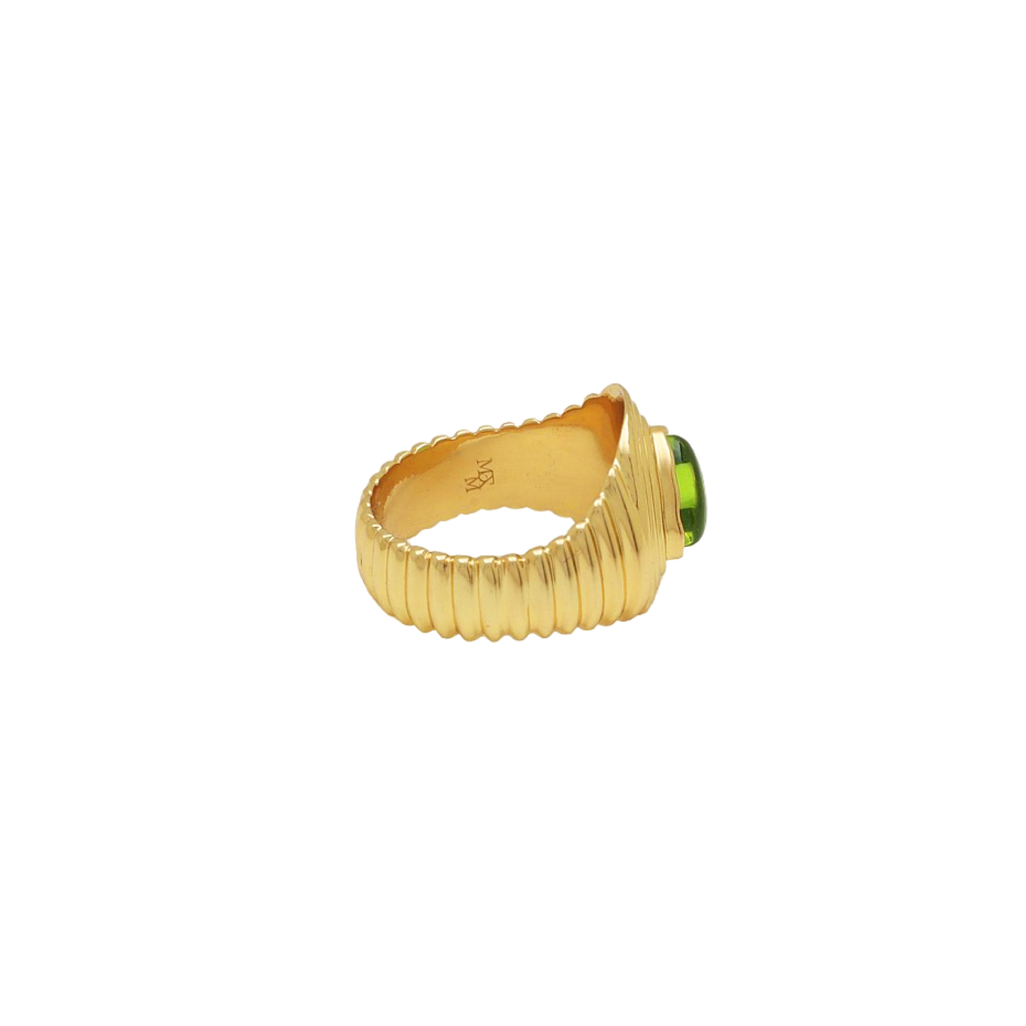 Soraya gold cabochon cocktail ring product detail — Mountain & Moon Chateau Soleil