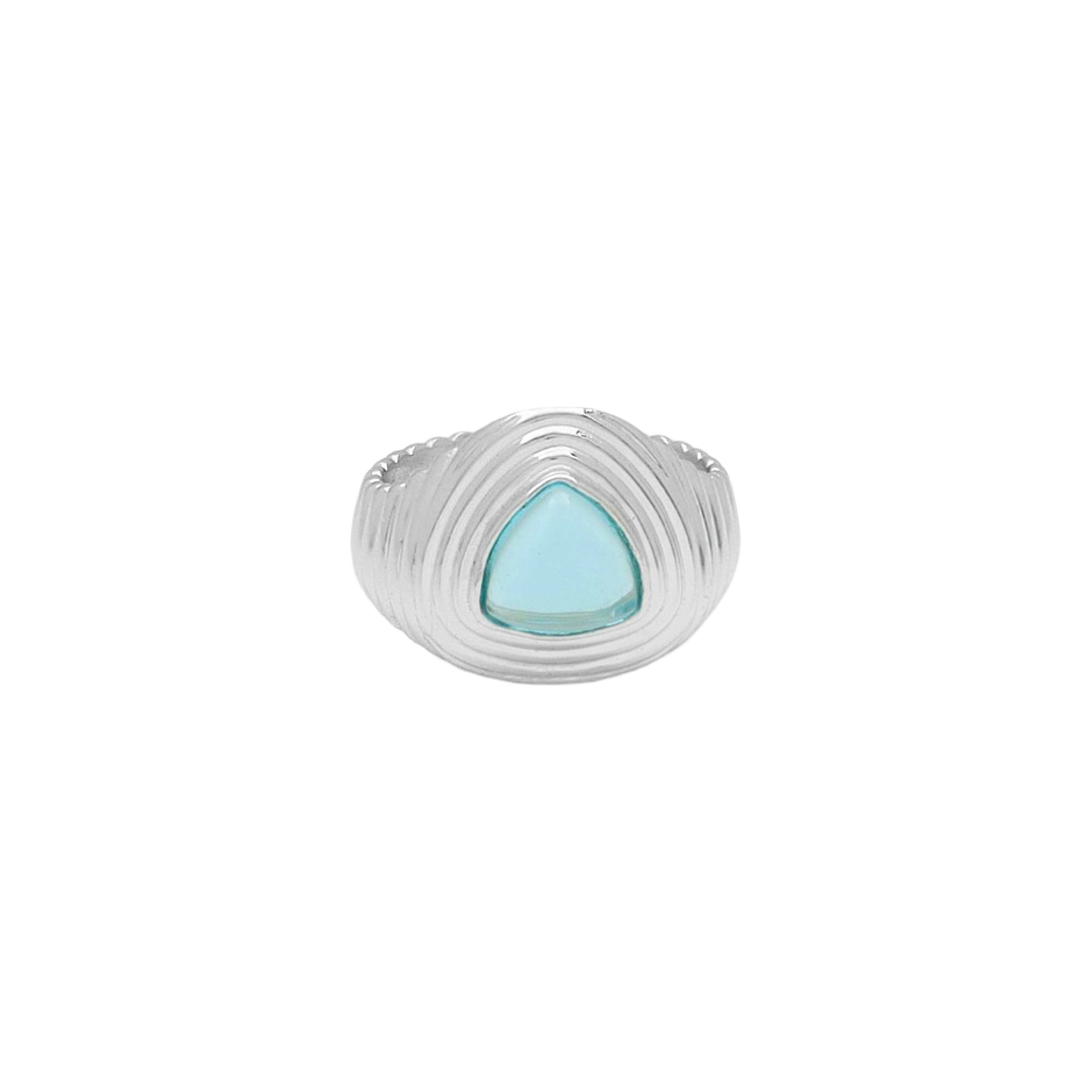Soraya silver cabochon cocktail ring product detail — Mountain & Moon Chateau Soleil