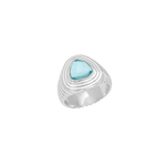 Soraya silver cabochon cocktail ring with Blue Topaz — Mountain & Moon Chateau Soleil collection