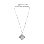 STERLING SILVER PLATED YASMEEN STATEMENT PENDANT CHAIN LAYER NECKLACE MOUNTAIN & MOON