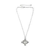 STERLING SILVER PLATED YASMEEN STATEMENT PENDANT CHAIN LAYER NECKLACE MOUNTAIN & MOON