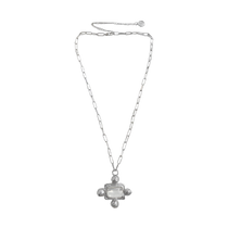 STERLING SILVER PLATED YASMEEN STATEMENT PENDANT CHAIN LAYER NECKLACE MOUNTAIN & MOON