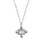 STERLING SILVER PLATED YASMEEN STATEMENT PENDANT CHAIN LAYER NECKLACE MOUNTAIN & MOON