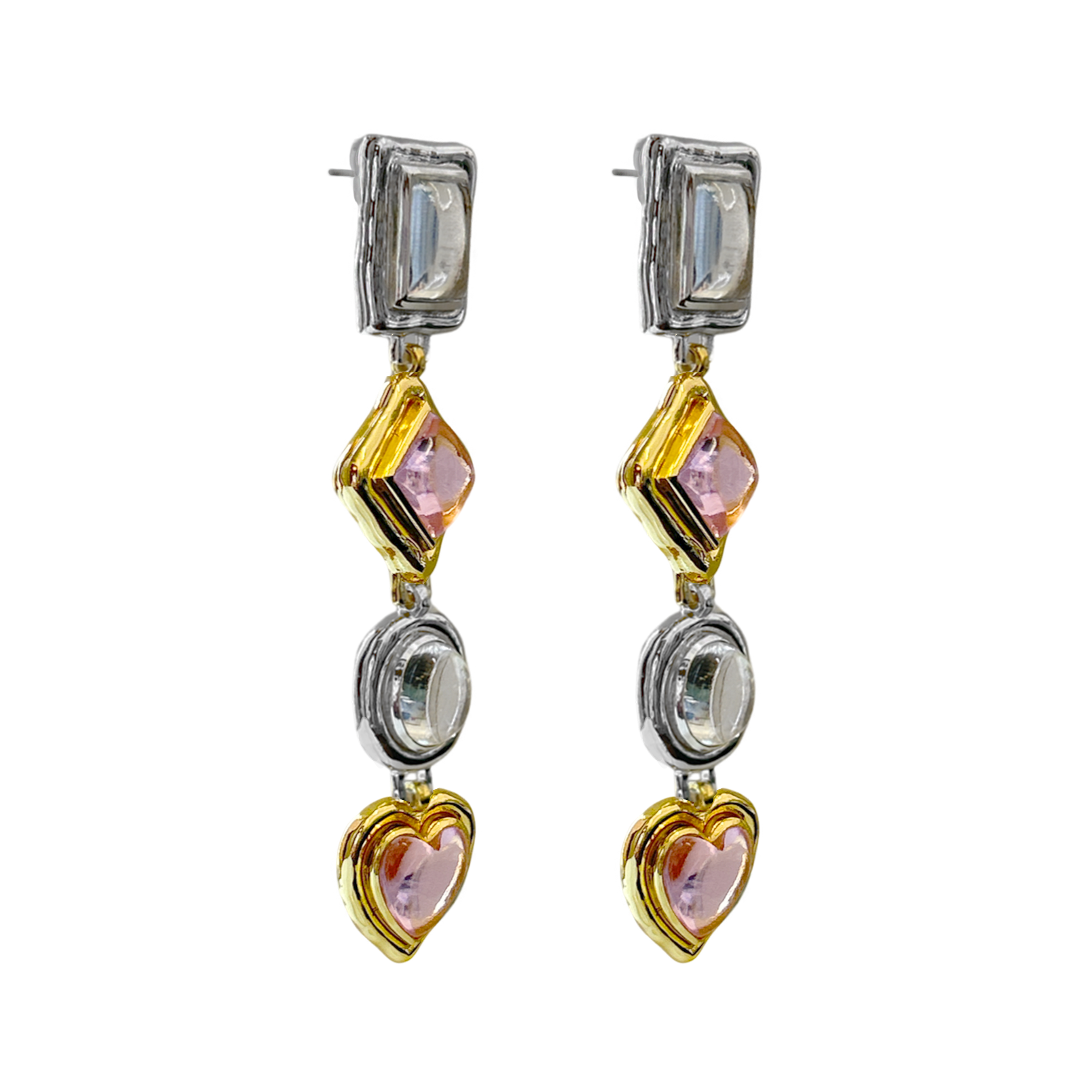 NAOMI EARRINGS | ROSE MIXED METAL