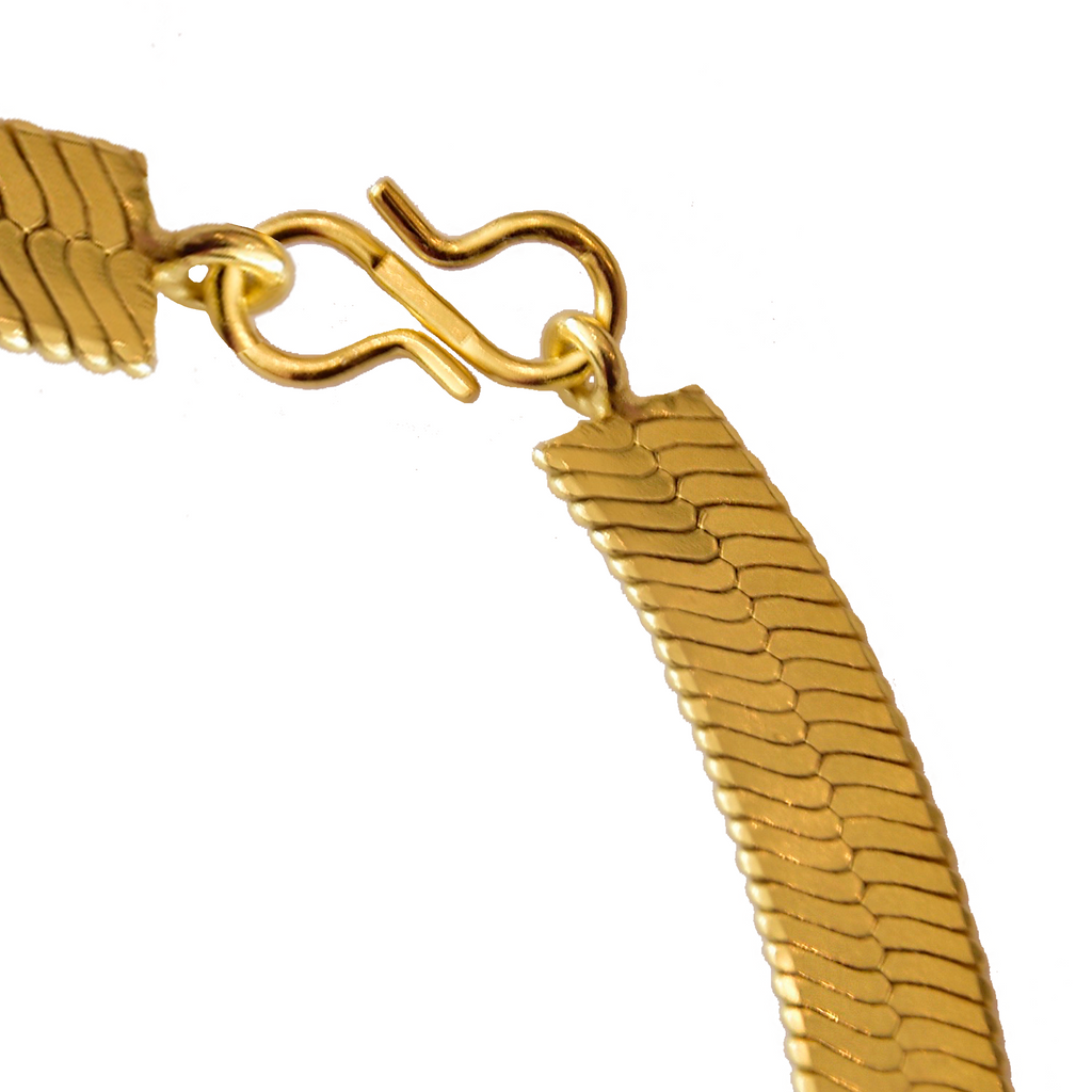 RACHAEL Necklace Brass GOLD Flat Chain Designer Jewellery Mountain and Moon